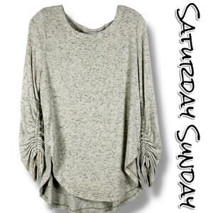 Anthropologie Saturday Sunday Marisa Ribbed Tunic Heather Gray Womens Size Small